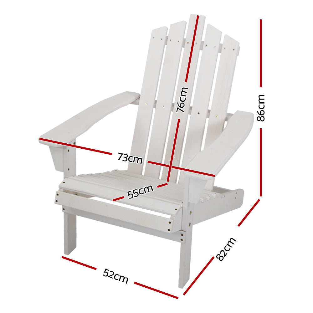 Adirondack Outdoor Chairs Wooden Beach Chair Patio Furniture Garden White