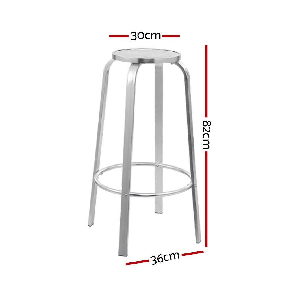 2x Outdoor Bar Stools Aluminum