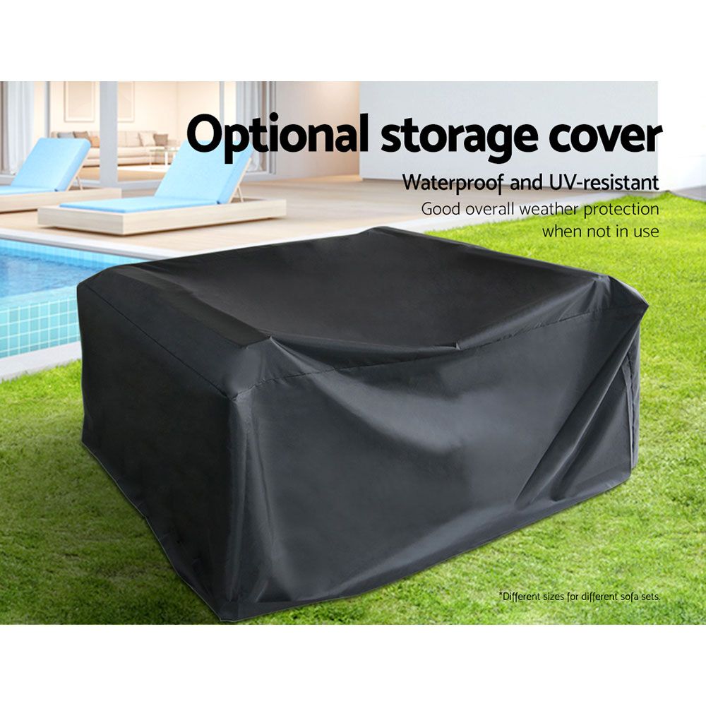 13-Piece Outdoor Sofa Set Wicker Couch Lounge Setting Cover