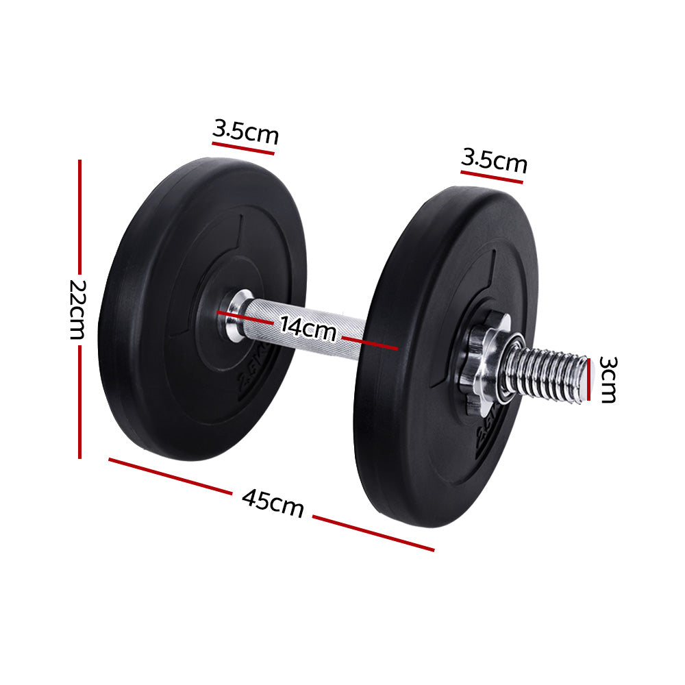 15kg Dumbbell Set Weight Plates Dumbbells Lifting Bench