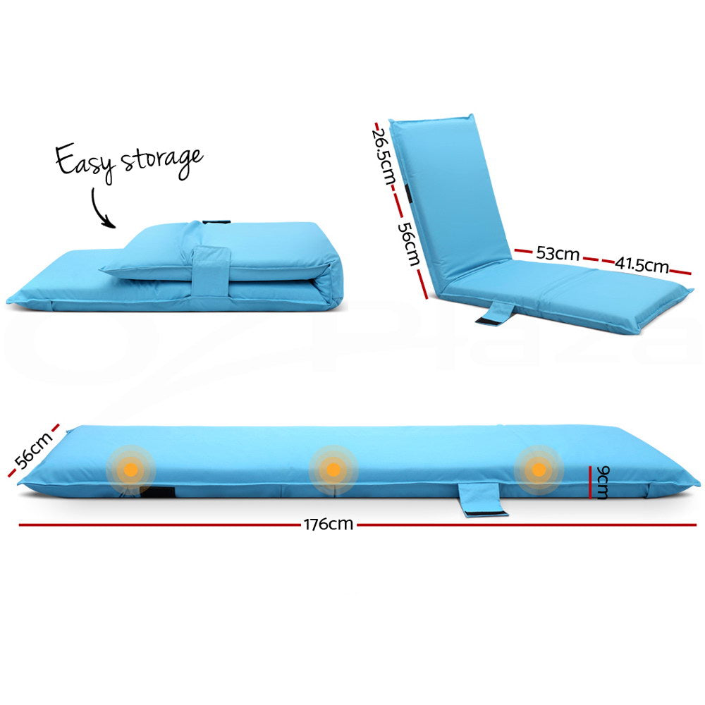 Floor Lounge Sofa Camping Chair Blue