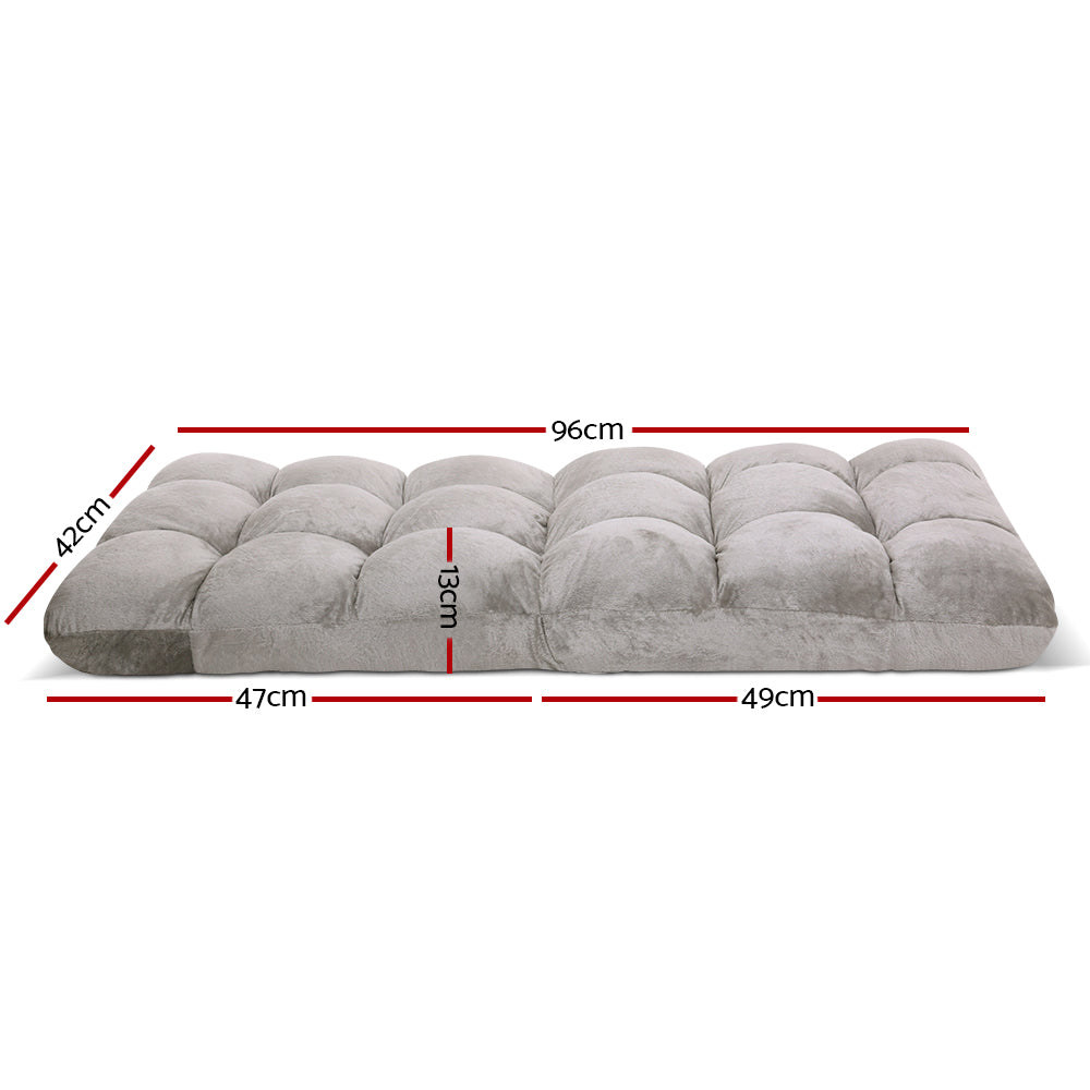 Lounge Sofa Bed Flannel Fabric Grey