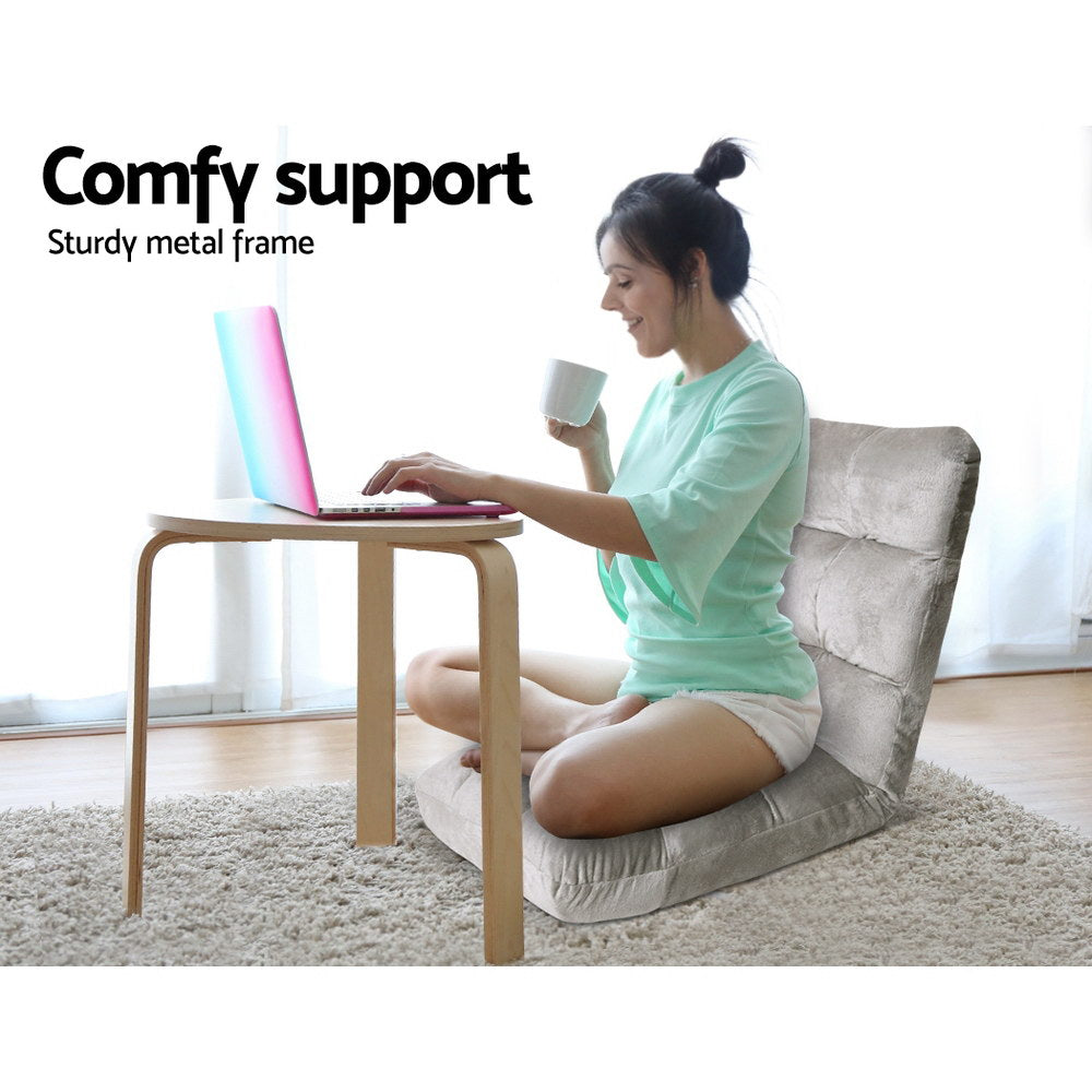 Lounge Sofa Bed Flannel Fabric Grey