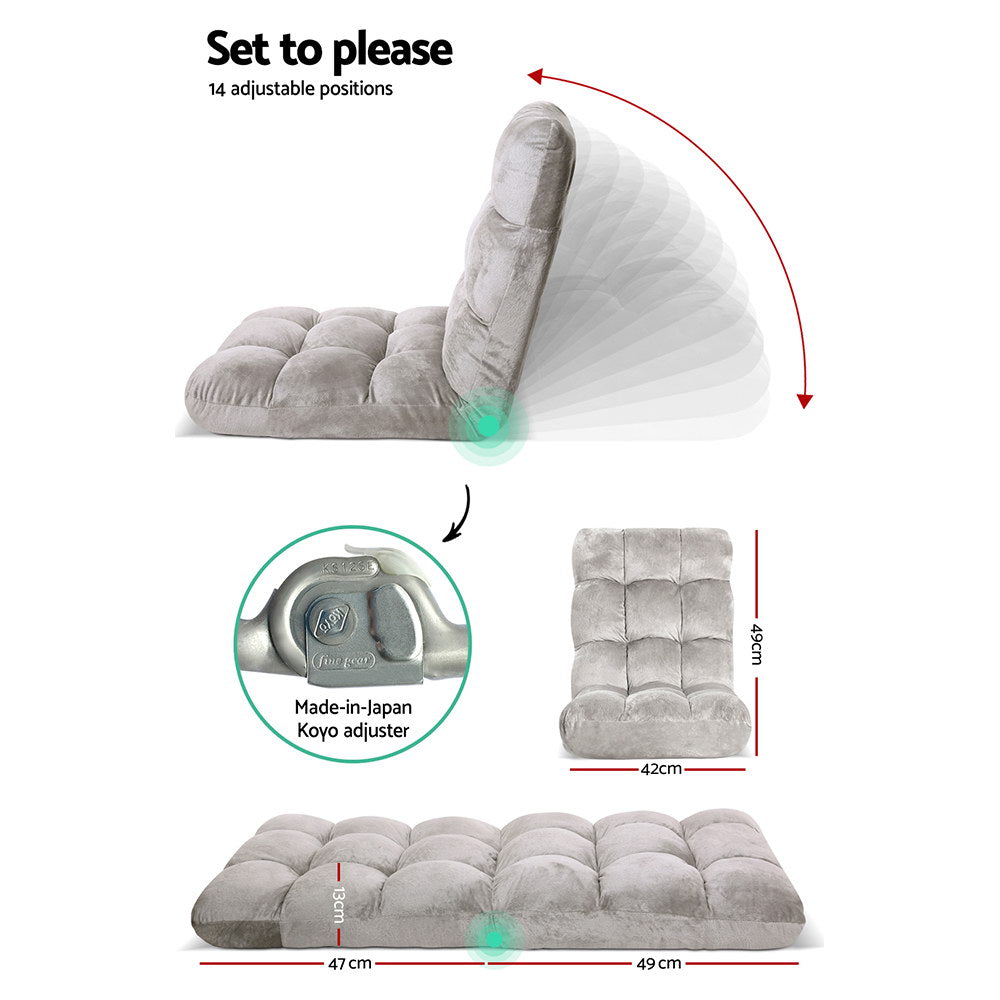 Lounge Sofa Bed Flannel Fabric Grey