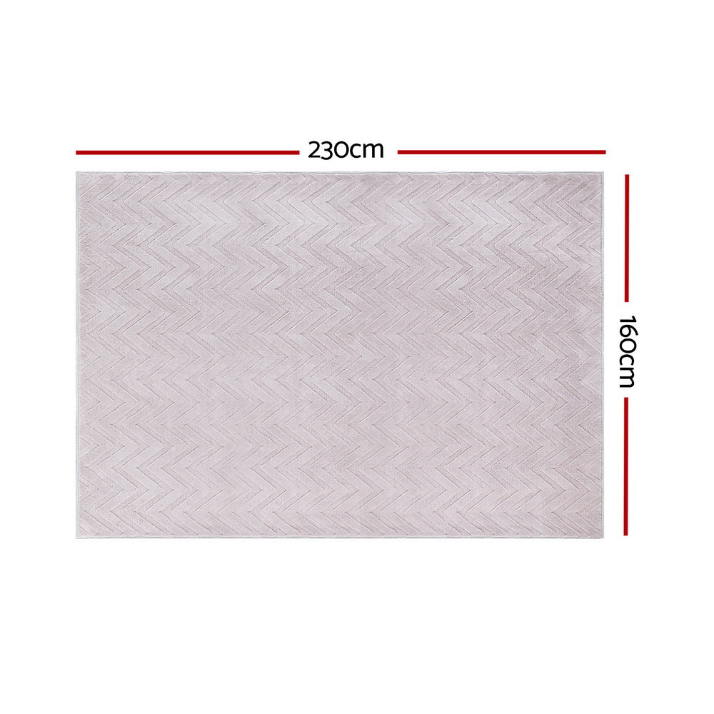 Rug 160x230cm Area Rug Washable Mat Large Carpet Microfiber Ripple