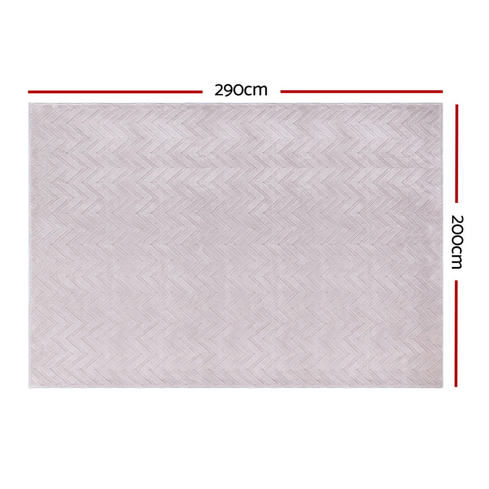 Artiss Rug 200x290cm Area Rug Washable Mat Large Carpet Microfiber Ripple