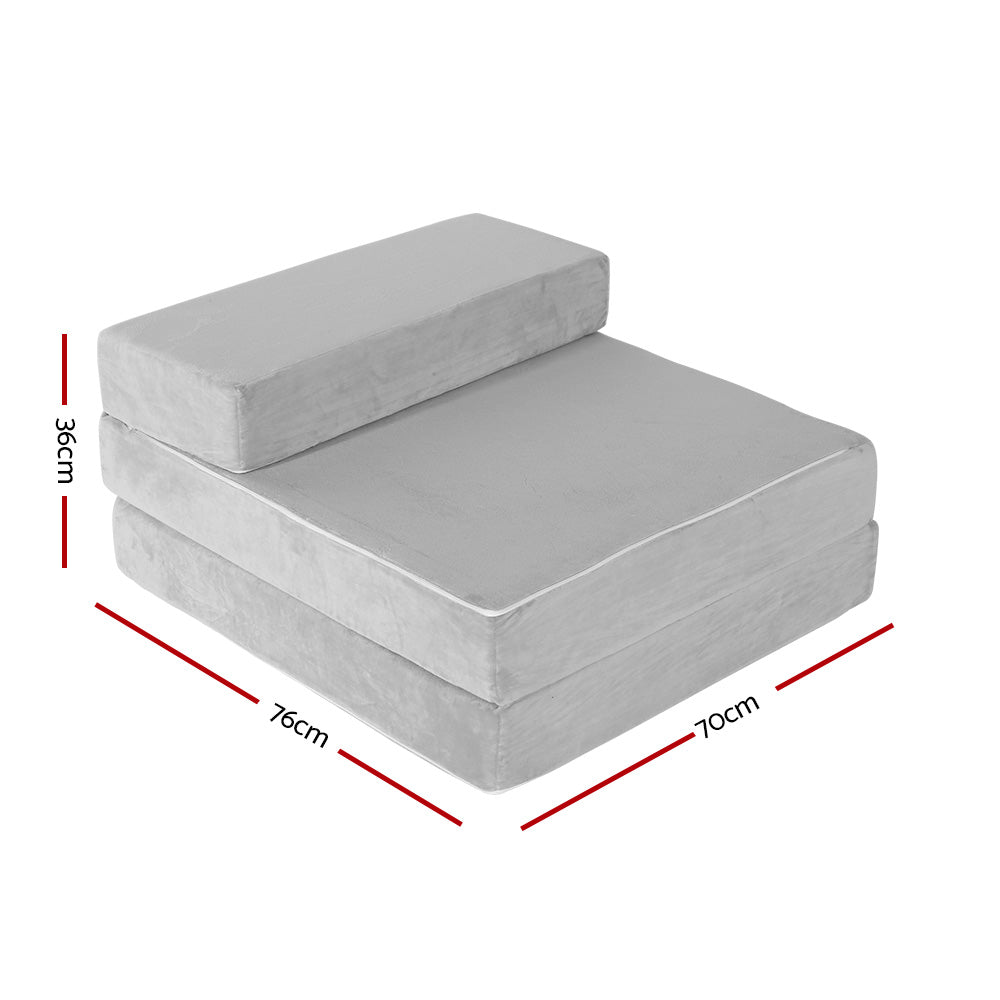 Foldable Mattress Folding Foam Bed Mat Light Grey