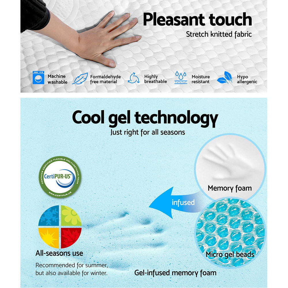 Memory Foam Mattress Bed Cool Gel Non Spring 21cm Double