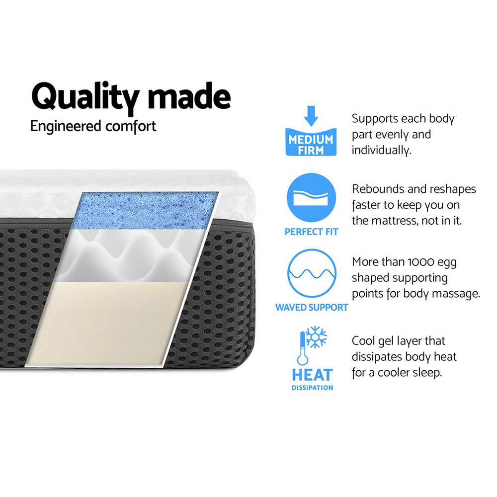 Memory Foam Mattress Bed Cool Gel Non Spring 21cm Single