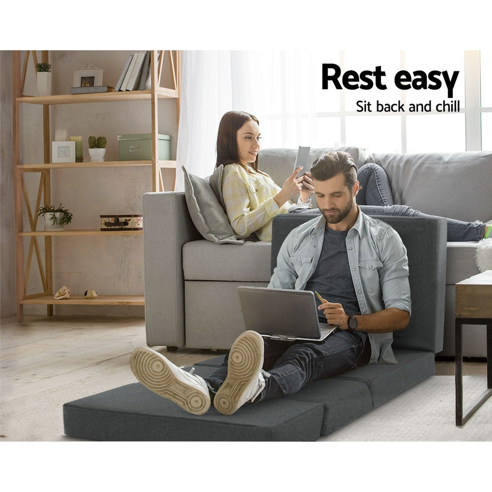 Foldable Mattress Folding Foam Bed Floor Mat Grey