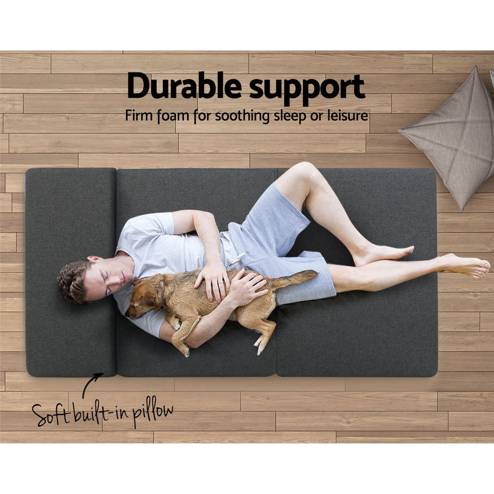 Foldable Mattress Folding Foam Bed Floor Mat Grey