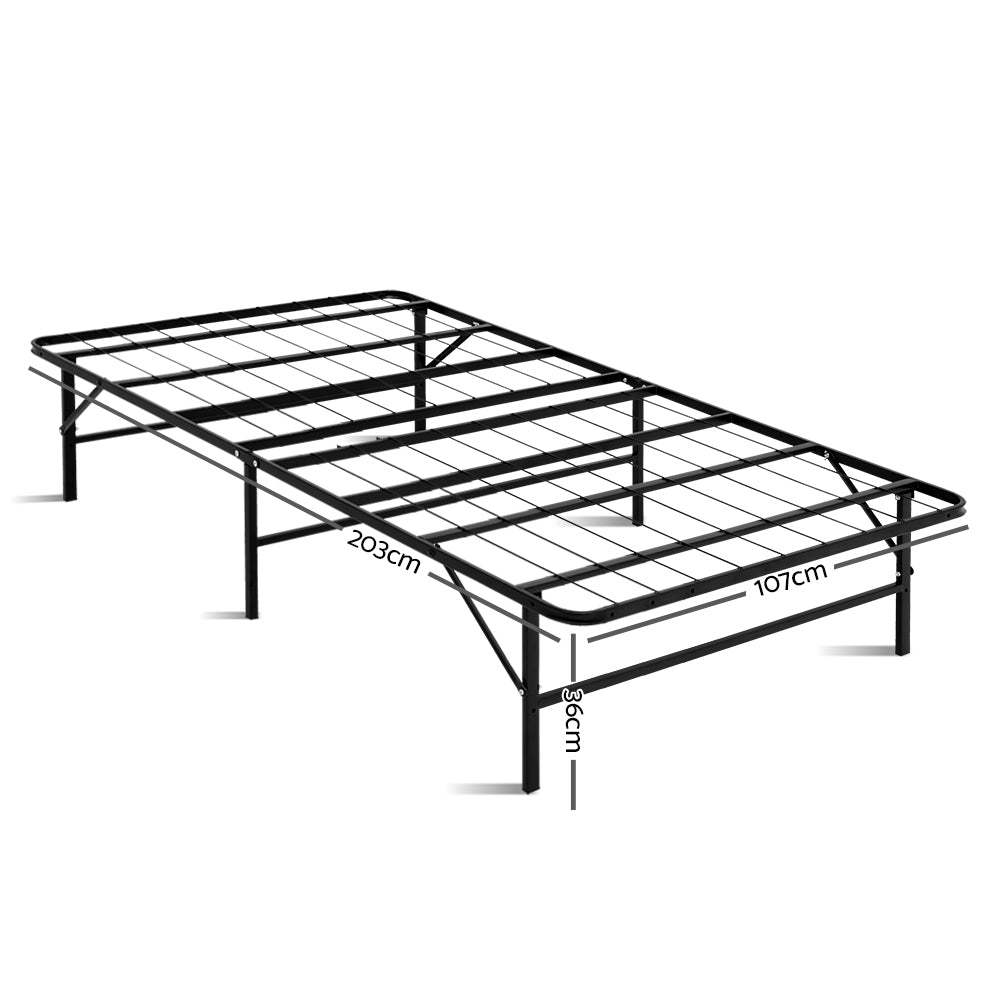 Folding Bed Frame Metal Base - King Single