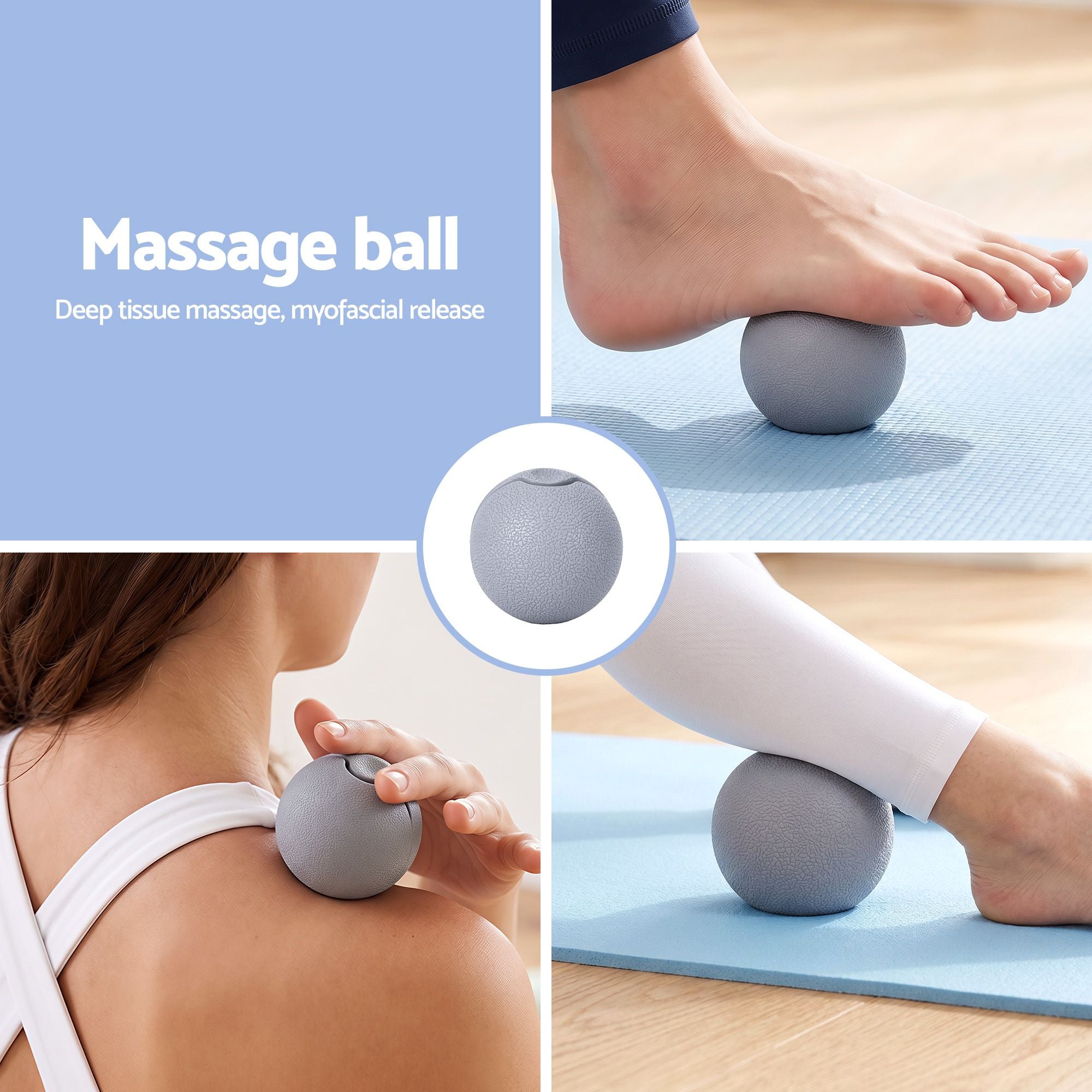 Everfit Foam Roller Set 3-in-1 with Targeted Recovery Muscle Roller Stick & Deep Tissue Massage Ball, Heavy Duty 150KG Support Gym Roller for Back Pain Relief, Myofascial Release, Home Gym Exercise