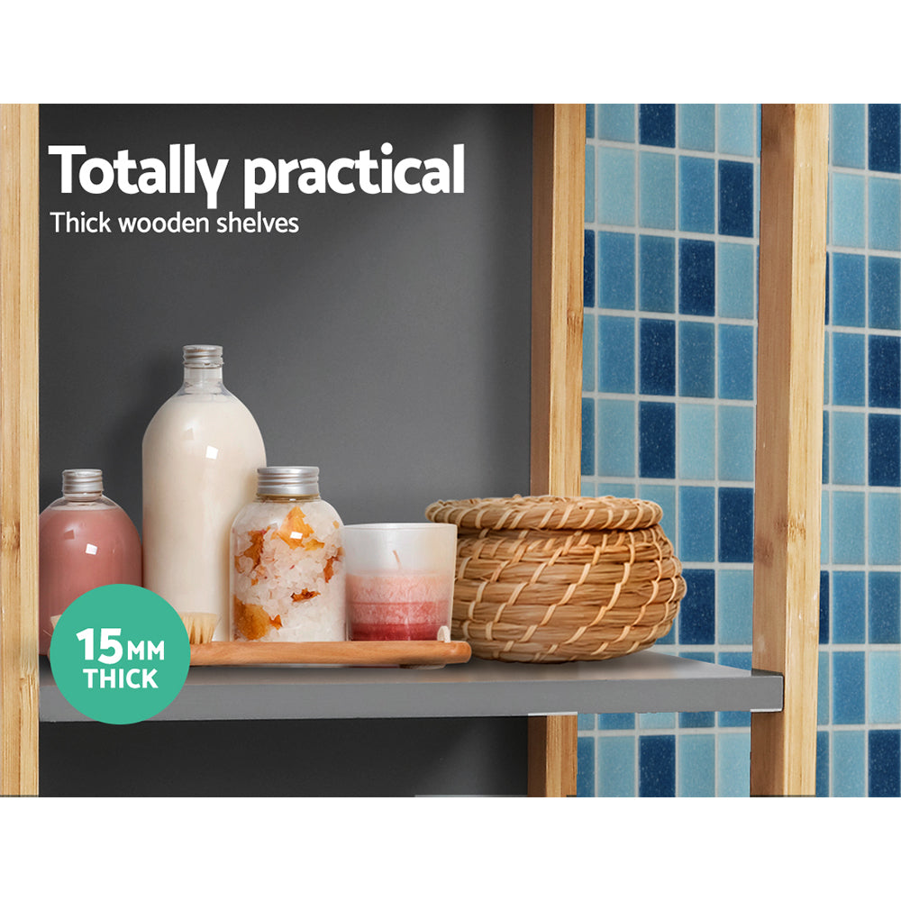 Bathroom Cabinet 115cm Bamboo Shelf