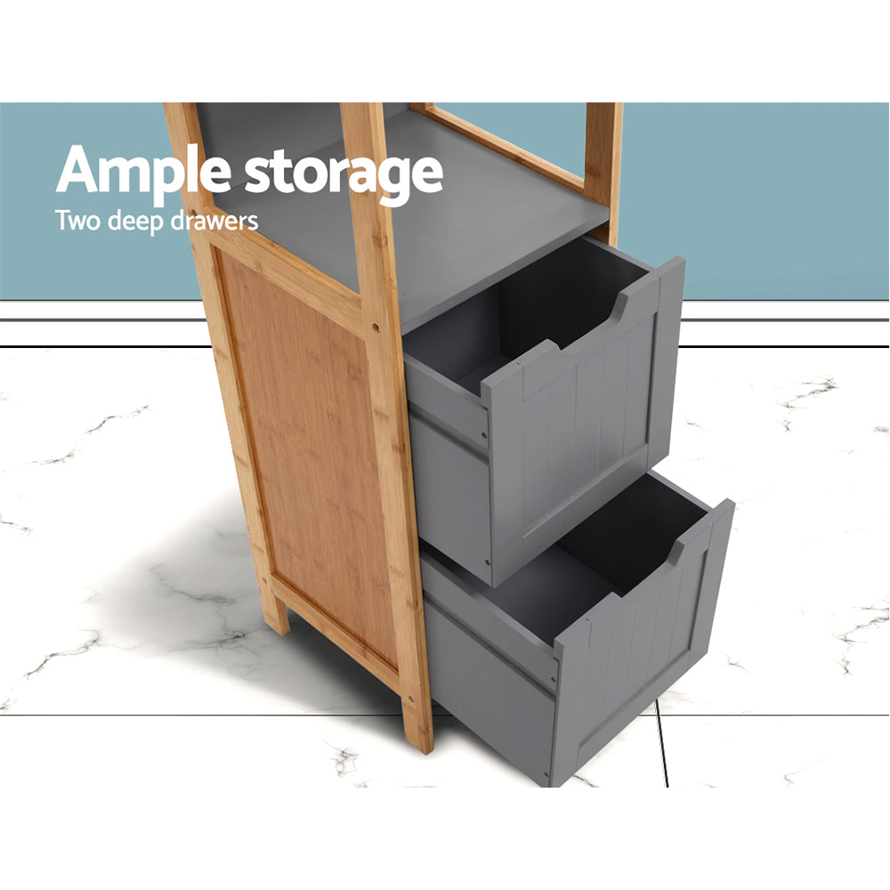 Bathroom Cabinet 115cm Bamboo Shelf