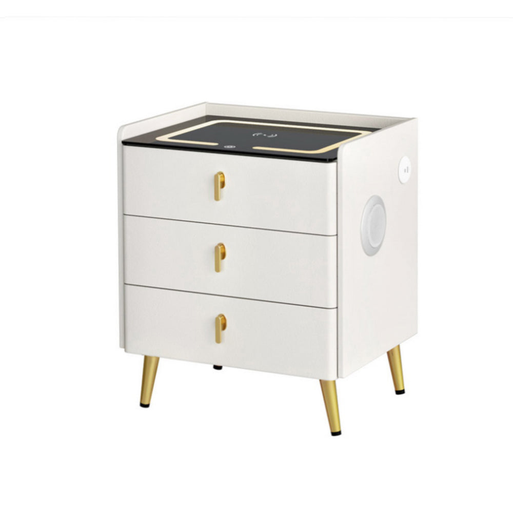 Bedside Table Wireless Charging - ALMA White