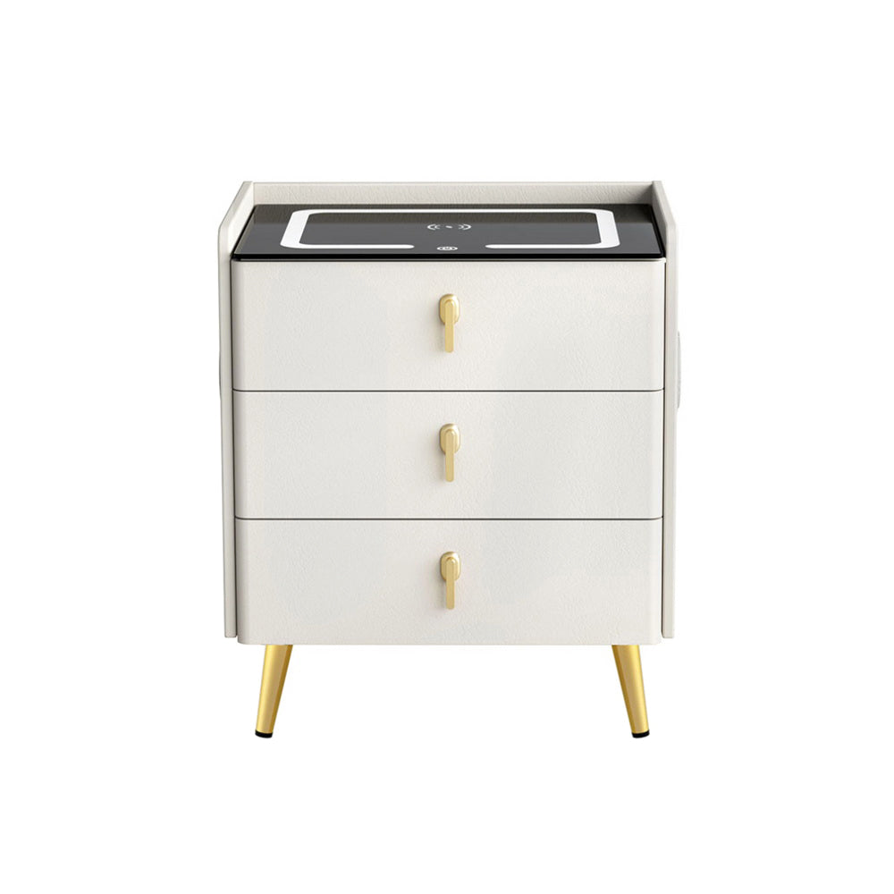 Bedside Table Wireless Charging - ALMA White