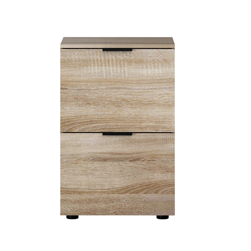 Filing Cabinet Files Storage Office Shelves File Organiser Oak 2 Drawer
