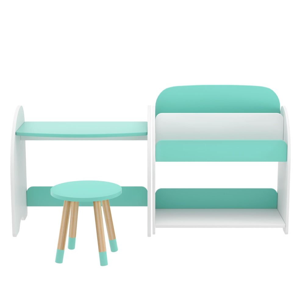 Kids Bookshelf 2 In 1 Table Chair Set Bookcase Toys Shelves Children Organiser