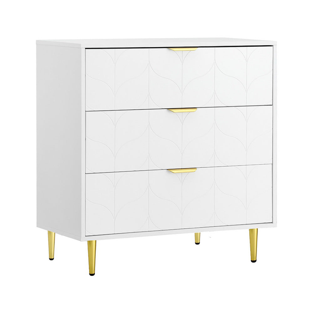 3 Chest of Drawers Lowboy Cabinet White