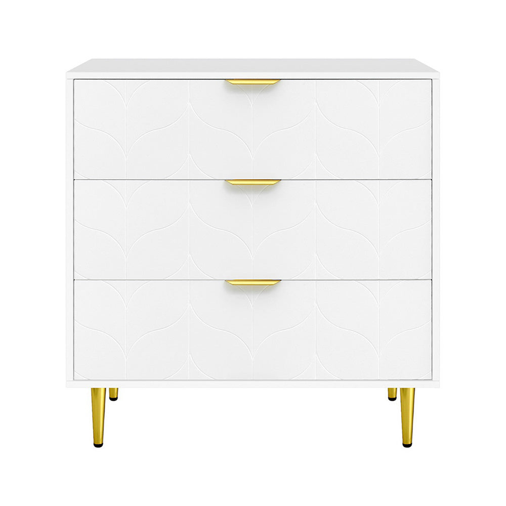 3 Chest of Drawers Lowboy Cabinet White