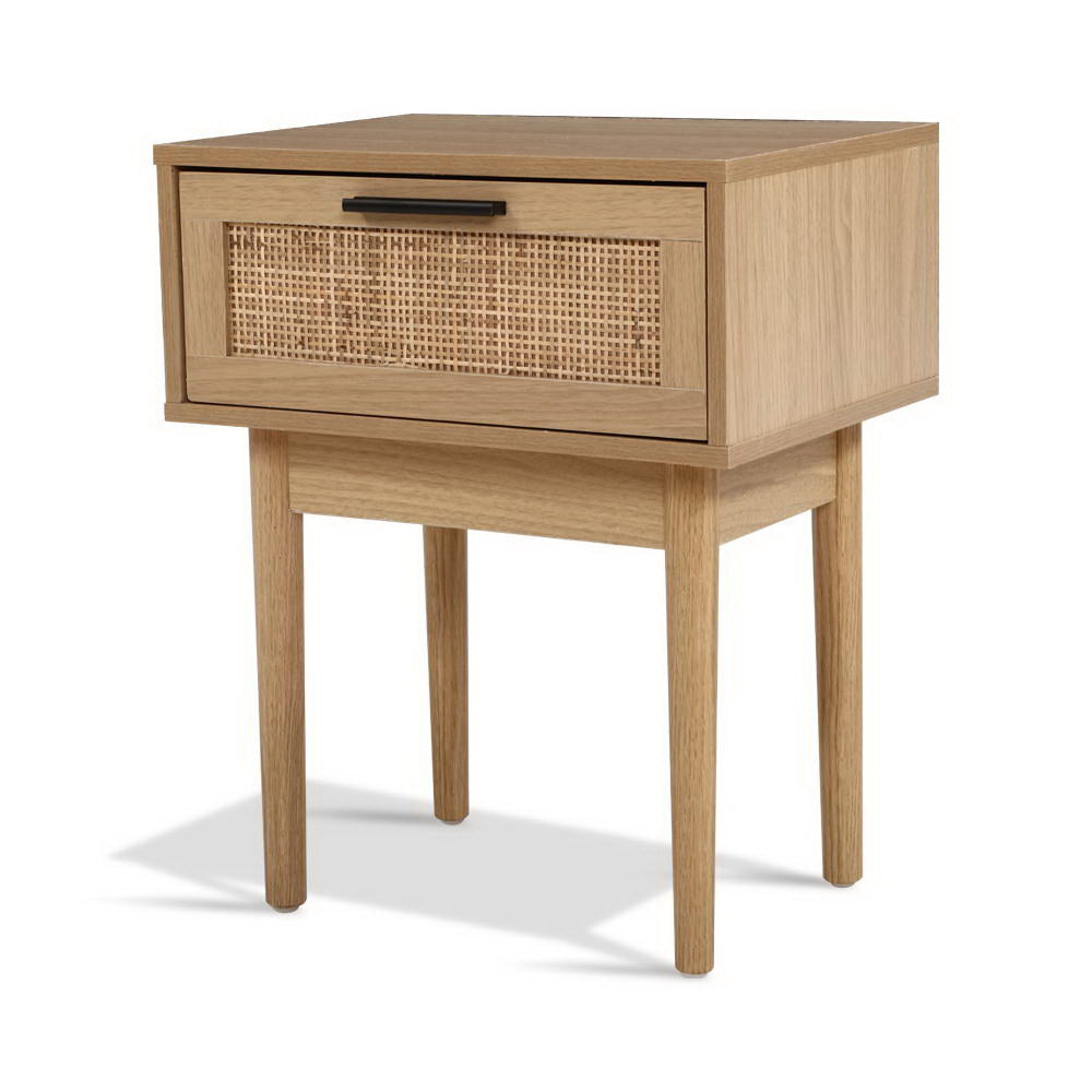 Bedside Tables Side Table Rattan Drawers Nightstand