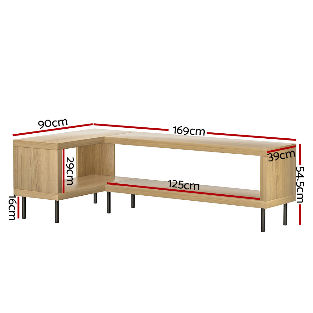 Entertainment Unit Corner TV Cabinet Storage Shelf Bevis