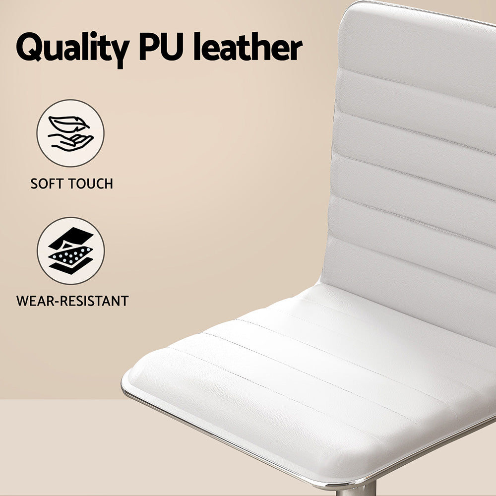 Computer Desk Office Chair Set PU Leather Home Study Table 100cm White