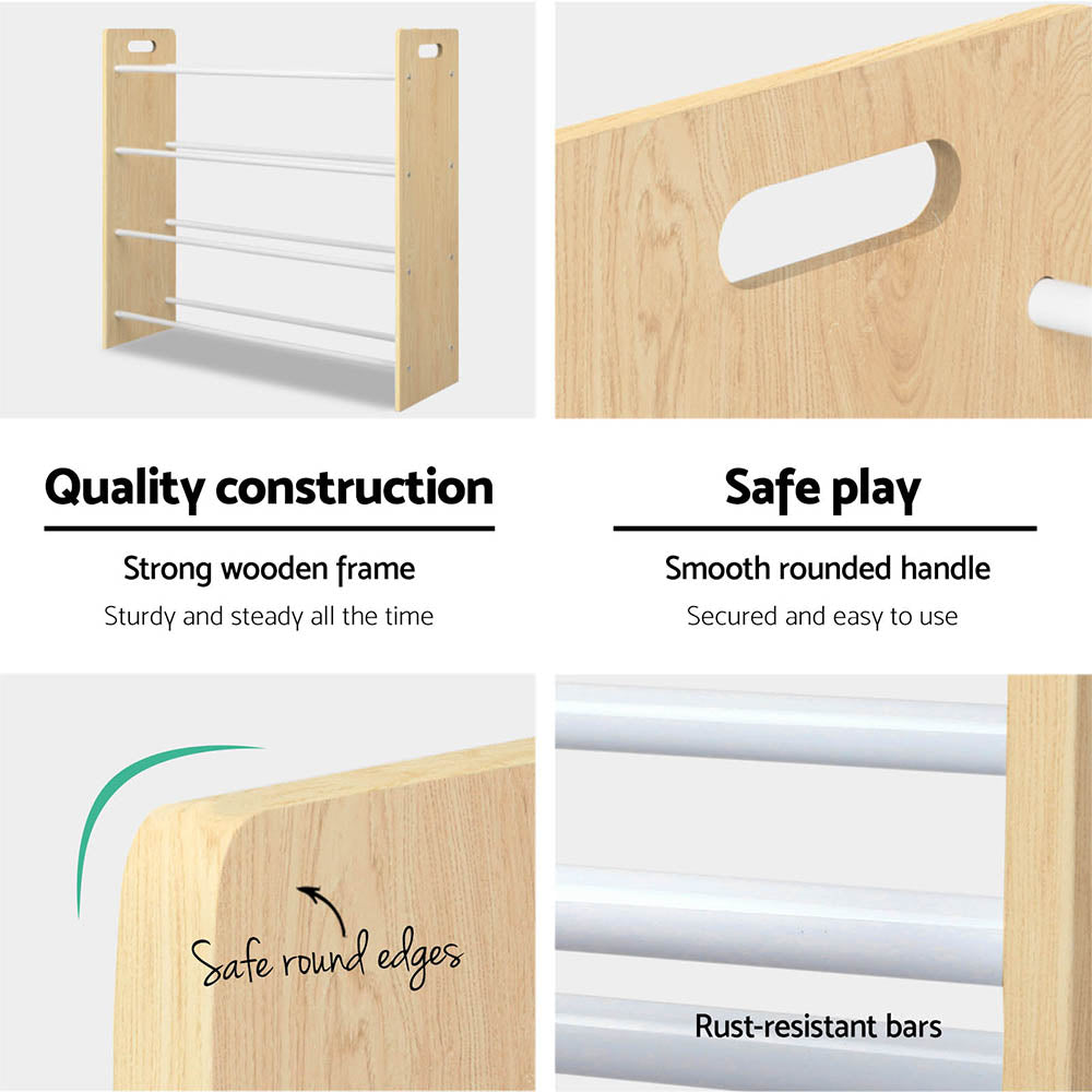 Kids Toy Box 12 Bins Bookshelf Organiser Children Storage Rack