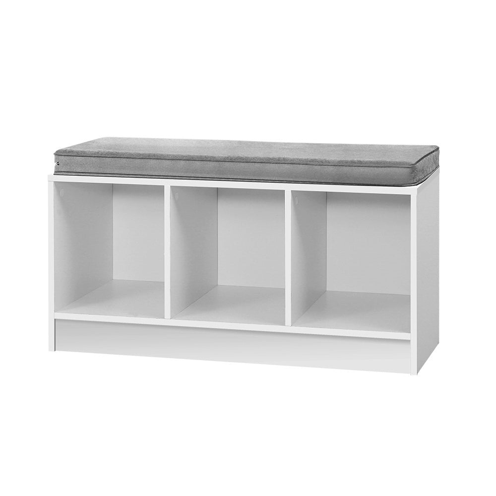 Shoe Rack Cabinet Bench White Zia