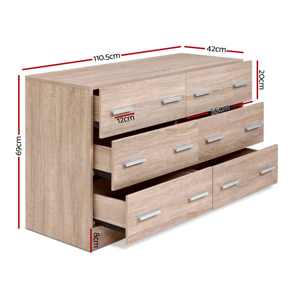 6 Chest of Drawers - VEDA Pine