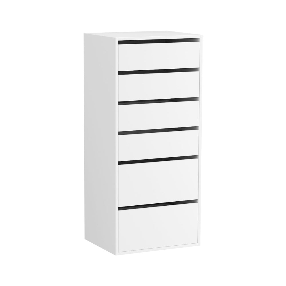 6 Chest of Drawers Dresser Tallboy White