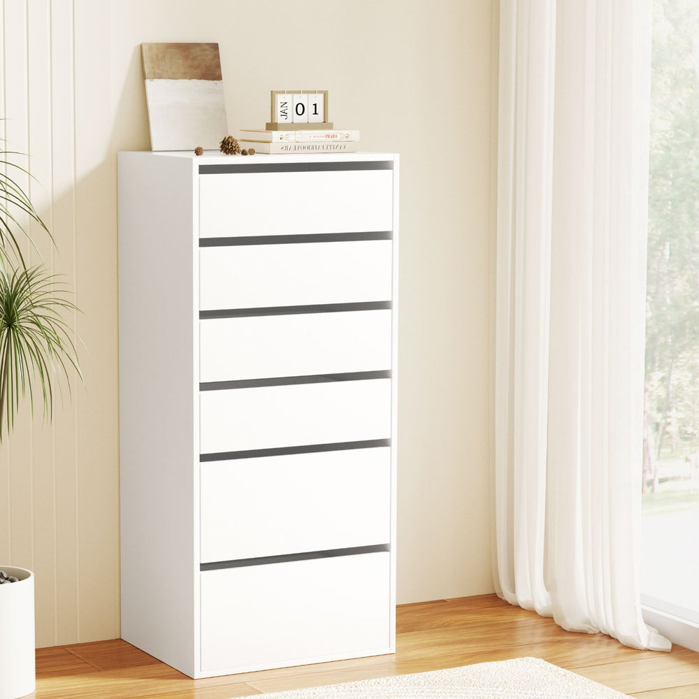 6 Chest of Drawers Dresser Tallboy White
