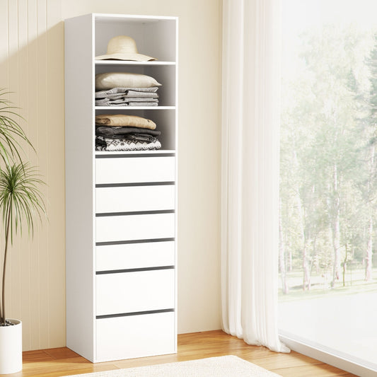 6 Chest of Drawers Tallboy Cabinet White