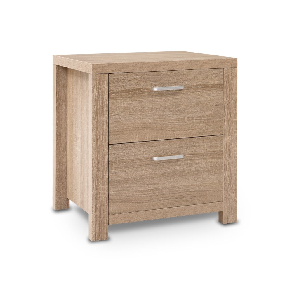 Bedside Table 2 Drawers - MAXI Pine