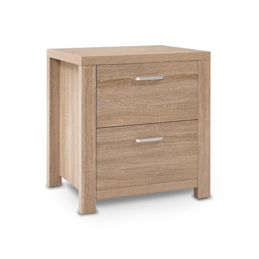 Bedside Table 2 Drawers - MAXI Pine
