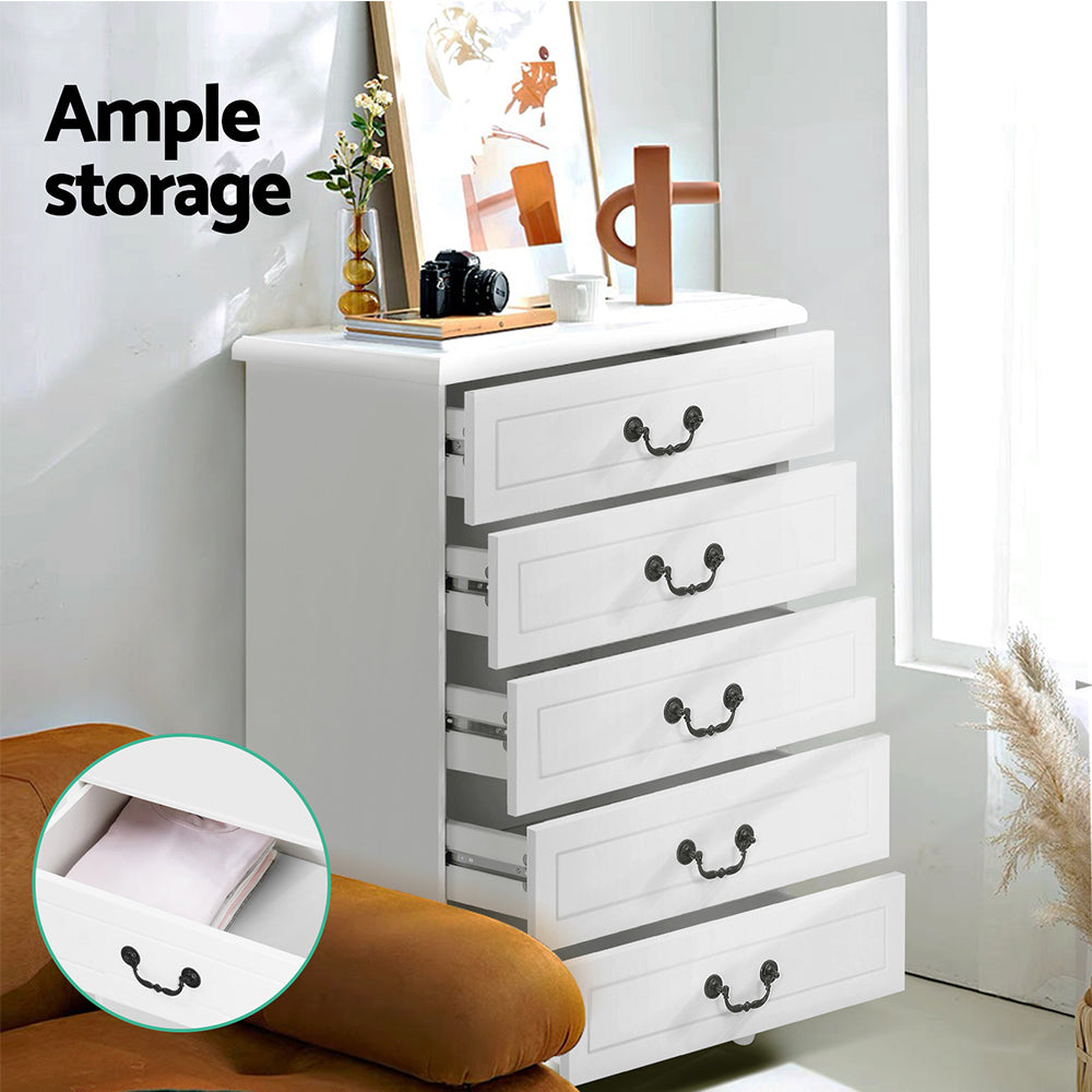 5 Chest of Drawers - KUBI White