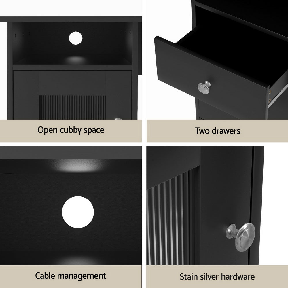 Computer Desk Home Office Study Desks L-shaped Corner Table with Storage