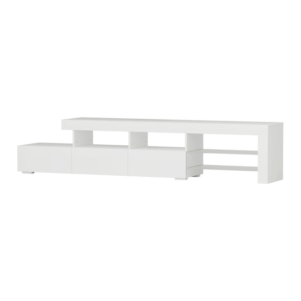 Entertainment Unit TV Cabinet LED 215cm White Caya