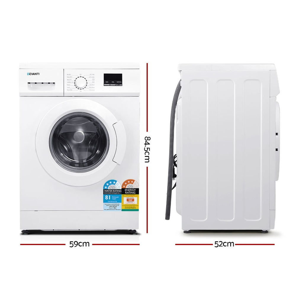 8kg Front Load Washing Machine Quick Wash 24h Delay Start Automatic