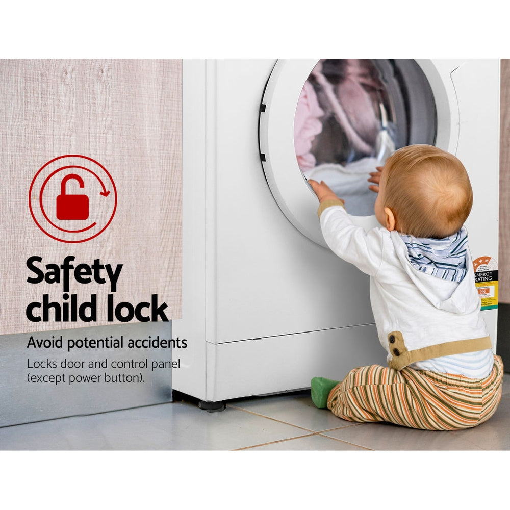 8kg Front Load Washing Machine Quick Wash 24h Delay Start Automatic