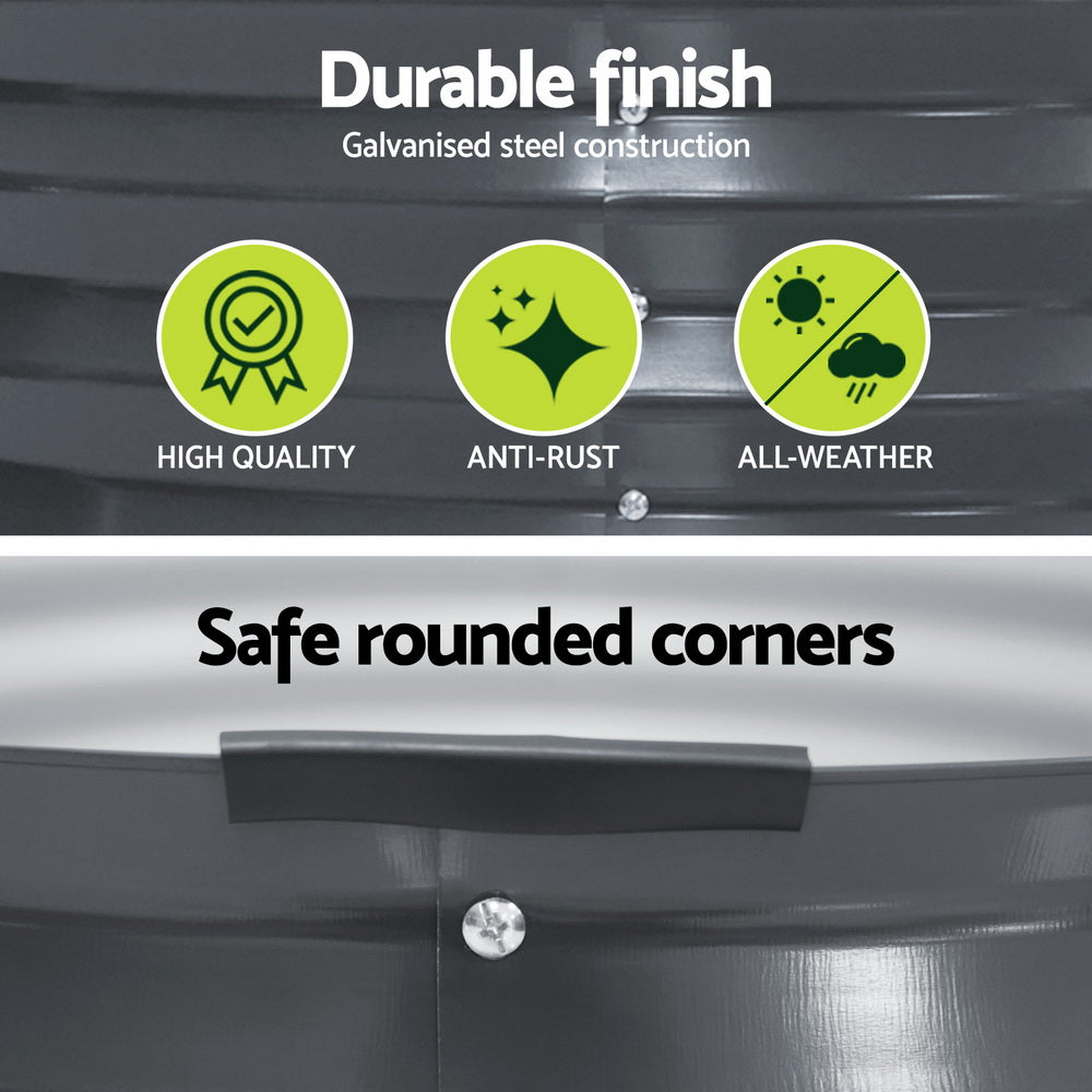 Green Fingers Garden Bed 90X45cm Planter Box Raised Container Galvanised Steel