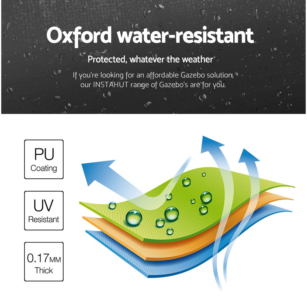 Gazebo Pop Up Marquee 3x3m Folding Tent Wedding Gazebos 500D Black