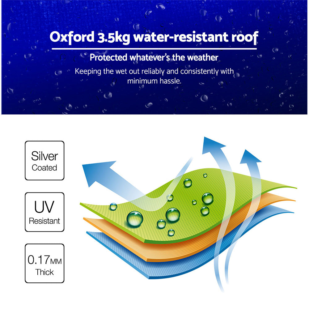 Gazebo Pop Up Marquee 3x3 Folding Tent Wedding Gazebos 500D Oxford Blue