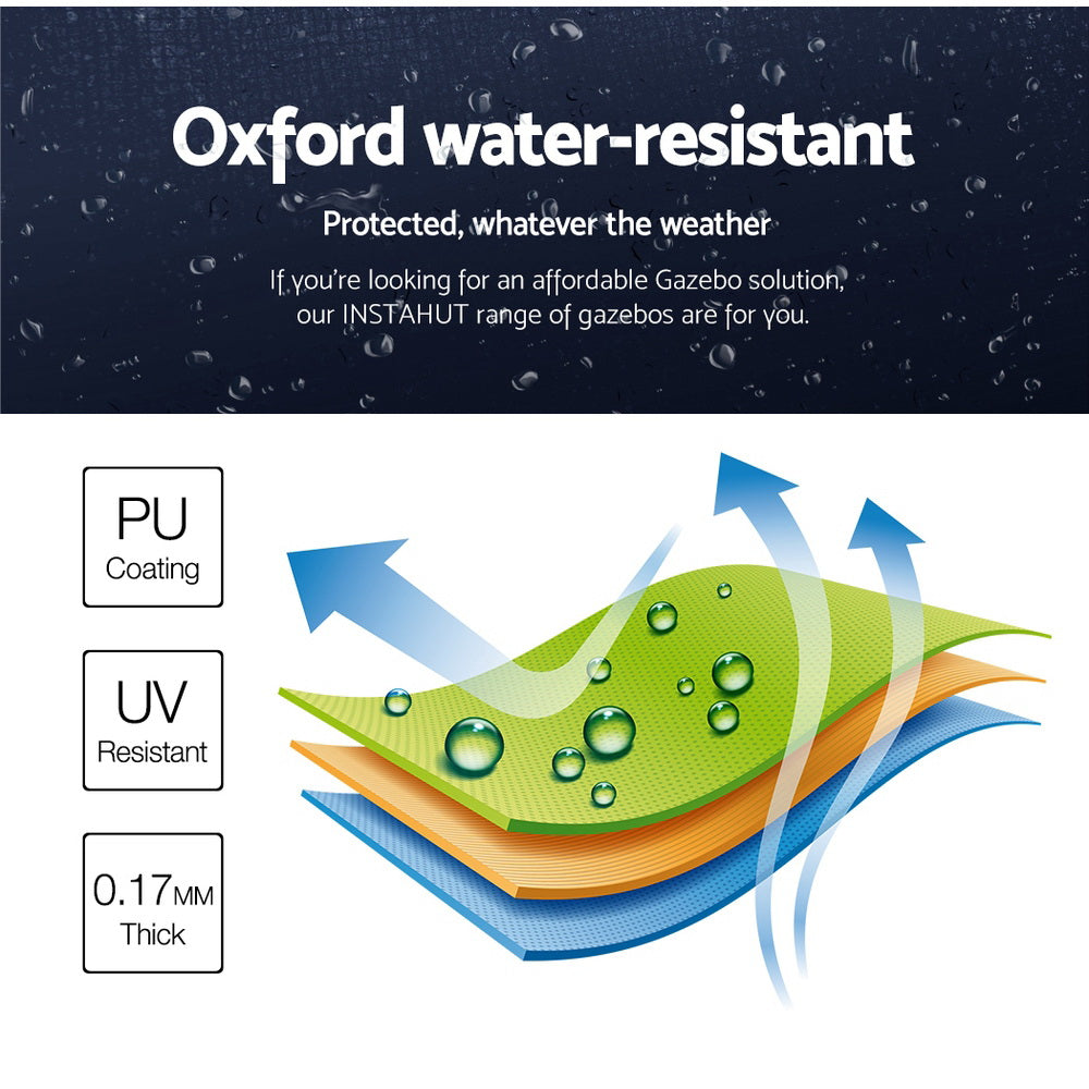 Gazebo Pop Up Marquee 3x3 Folding Tent Gazebos Camping 500D Oxford Navy