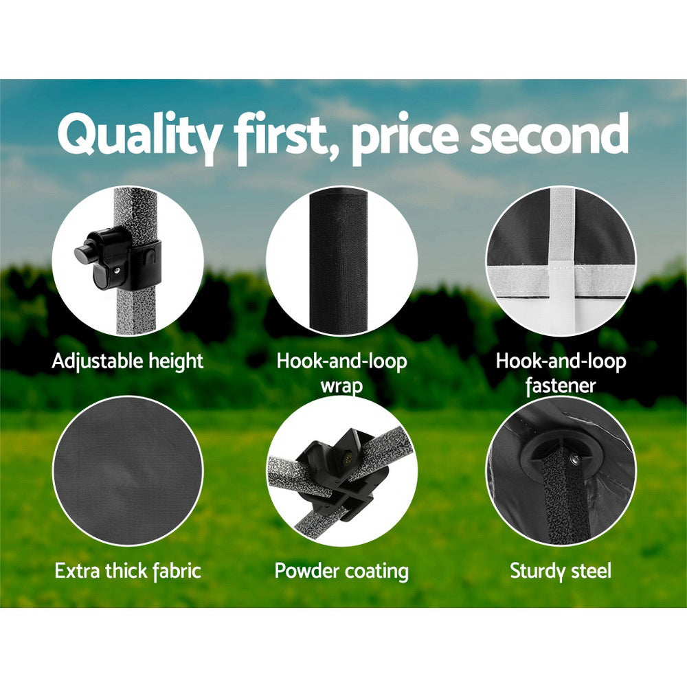 Gazebo Pop Up Marquee 3x4.5 Folding Tent Wedding Gazebos 500D Black