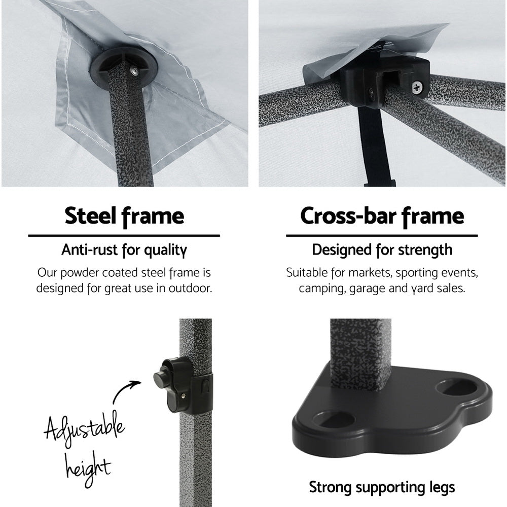 Gazebo 3x4.5 Pop Up Marquee Folding Tent Wedding Gazebos Camping Outdoor Shade Canopy White