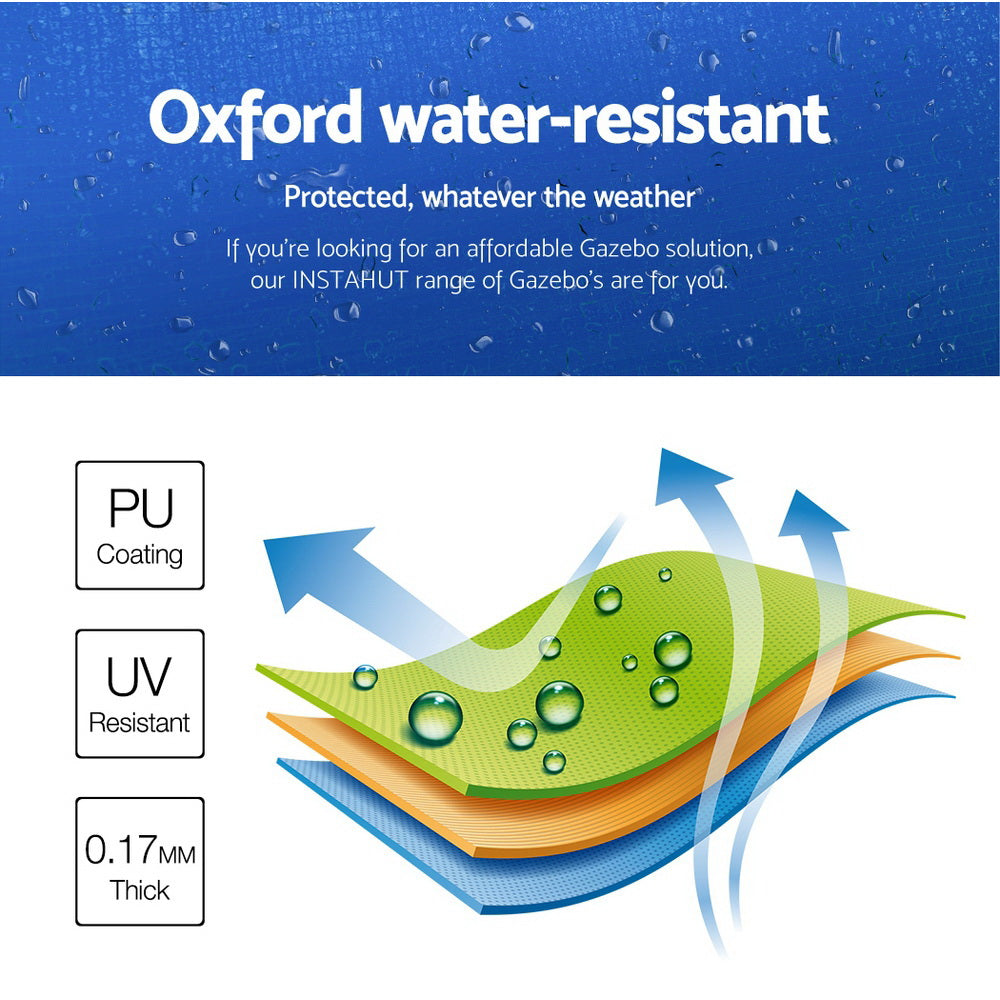 Gazebo 3x6 Pop Up Marquee Folding Tent Wedding Gazebos Camping Outdoor Shade Canopy Blue