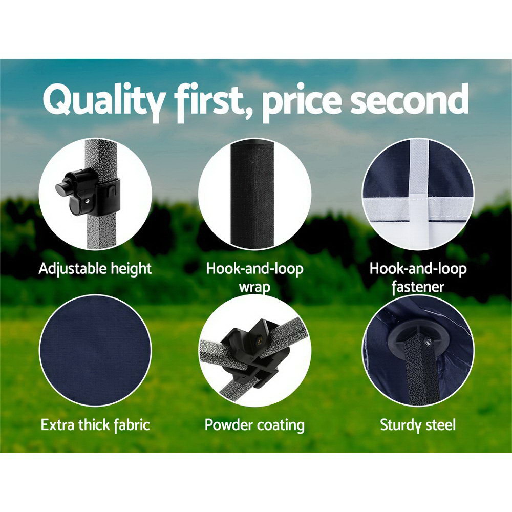 Gazebo Pop Up Marquee 3x6 Folding Tent Gazebos Camping 500D Oxford Navy