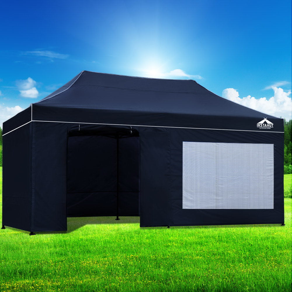 Gazebo Pop Up Marquee 3x6 Folding Tent Gazebos Camping 500D Oxford Navy